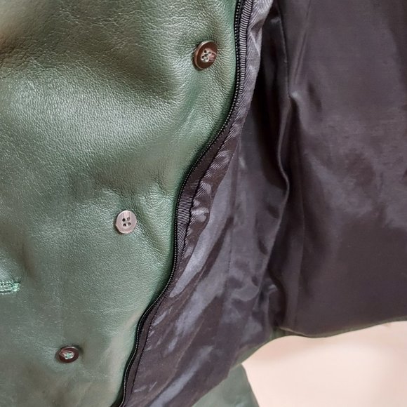 Veronica Beard Cooke Leather Green Jacket  Blazer - Picture 7 of 7